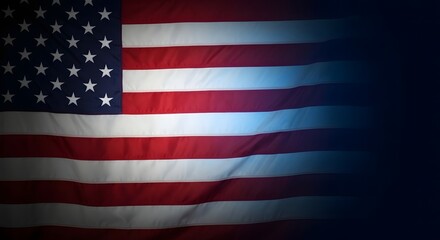 Fototapeta premium American flag waving full frame background with soft folds, USA patriotic design for independence day, national pride and freedom concept wallpaper