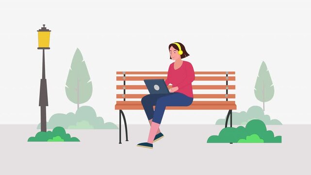 Stock animation video of the concept of Work virtually anywhere