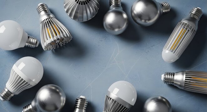 assorted light bulbs gray white and metallic with different shapes for illumination
