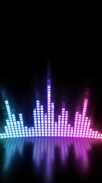 Digital Sound Wave Equalizer Animation Blue Pink Glow