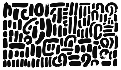 Obraz premium Abstract art pattern with black shapes on white background