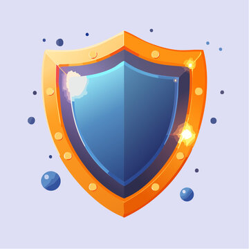 光るシールドバフのベクターアイコン フラットでクリーンな保護ステータスのシンボル