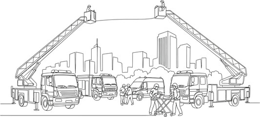Obraz premium construction site cityscape illustration