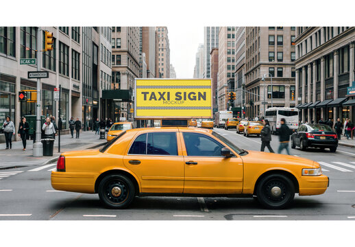 Taxi Sign Mockup