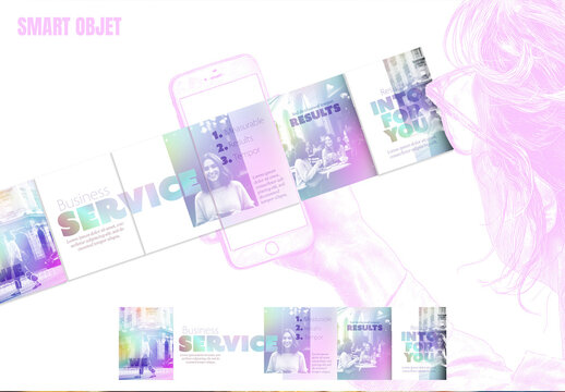 Color Gradient Social Media Carousel Template Mockup