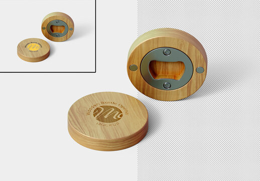 Wooden Bottle Opener Mockup