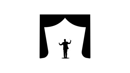 Concert Hall symbol, black isolated silhouette © OMIA