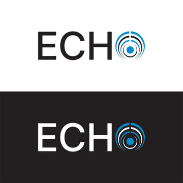Echo logo design vector, echo typography text graphic icon concept
