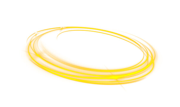 Bright golden neon halo circle emits warm glowing light with smooth gradients. Subtle shimmer adds depth and visual richness. Ideal for overlays, logos, and decorative graphic compositions.