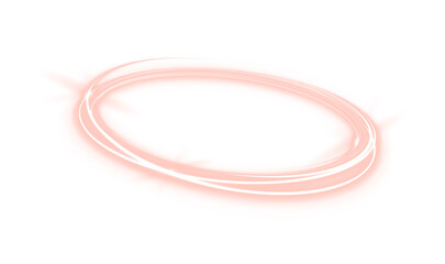 Fototapeta premium Glowing neon red ring forms a bold circular highlight with soft halo light. Clean minimal shape enhances modern visual aesthetics. Perfect for digital overlays and creative compositions.