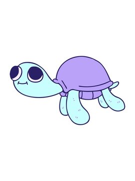 pixelize effect animation of cartoon turtle