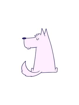 splitting effect animation of cute cartoon dog