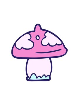 pixelize effect animation of cartoon mushroom design