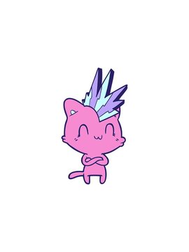 starburst effect animation of cartoon happy cat punk