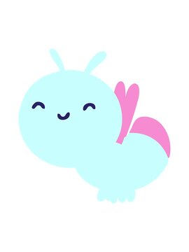 bob and pause animation of cute cartoon glow bug
