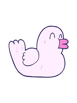 jiggle motion animation of cartoon doodle happy duck