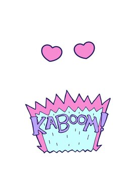 spinning hearts animation of cartoon explosion symbol