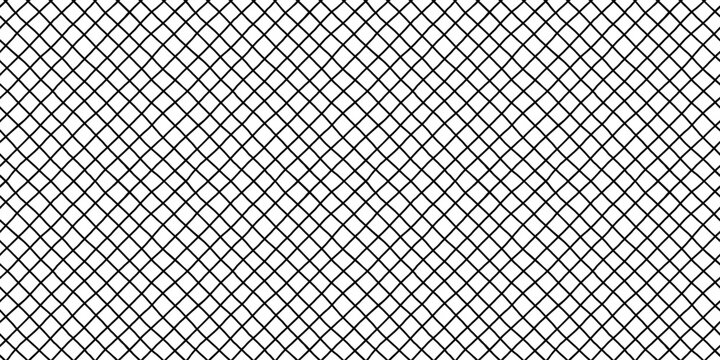 Seamless diamond grid pattern with intersecting diagonal lines abstract geometric background black white lattice design hand drawn crayon texture modern repeat wallpaper textile surface
