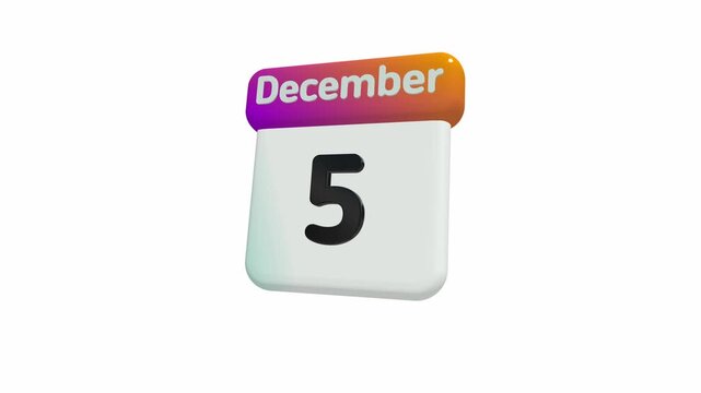 December Calendar Counting Up Animation Creative Time Lapse Visual
