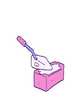stretching up animation of cartoon bricklaying