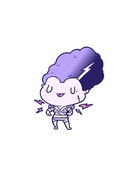 jumping motion animation of cartoon undead monster bride woman