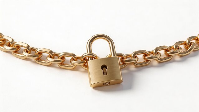 Gold chain with padlock
