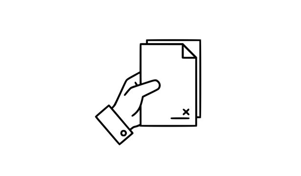 Claim filing line icon submission document vector illustration