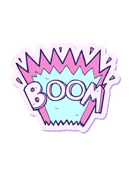 jiggle motion animation of sticker of a cartoon comic book explosion