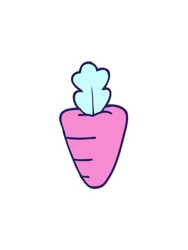 spinning motion animation of cartoon doodle healthy carrot