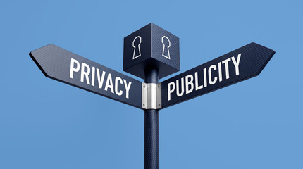 Obraz premium Privacy Versus Publicity Signpost
