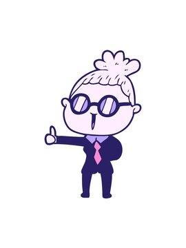 jiggle motion animation of cartoon woman wearing spectacles