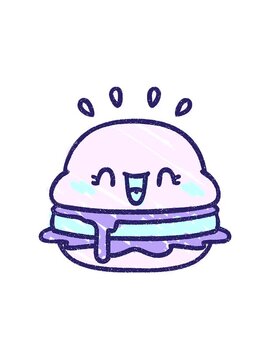 popping motion animation of Happy Burger Chalk Drawing