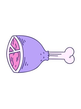 jiggle motion animation of hand drawn quirky cartoon meat bone