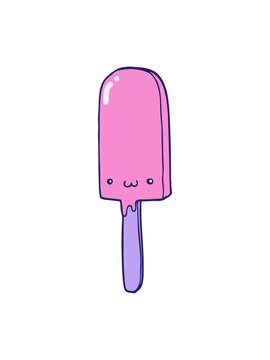 shine light effect animation of cartoon ice lolly