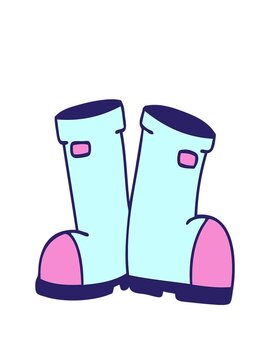 stretching up animation of cartoon pair of wellington boots