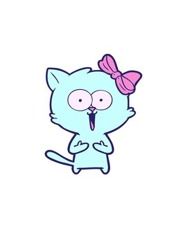 jumping motion animation of a cartoon kitten drawing