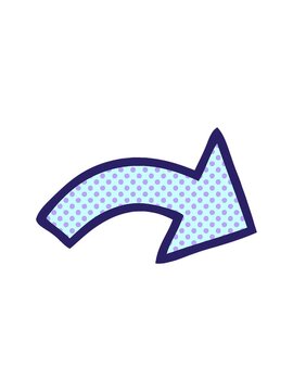 bobbing motion animation of comic book style cartoon of a pointing arrow