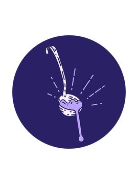 attention grabbing animation of icon of a tattoo style ladle of gravy