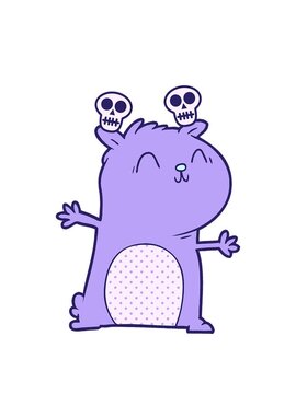 spinning skulls animation of gerbil drawing