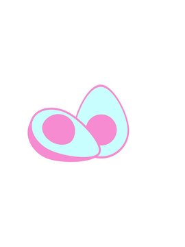 horizontally vibrating animation of a cartoon of avocado