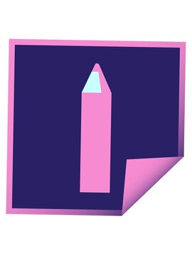 jiggle motion animation of pink coloring pencil graphic vector illustration square sticker