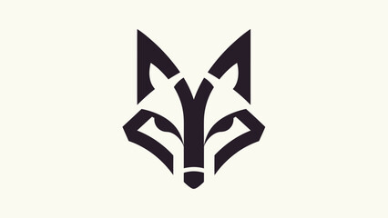 Fototapeta premium Geometric fox head logo on white