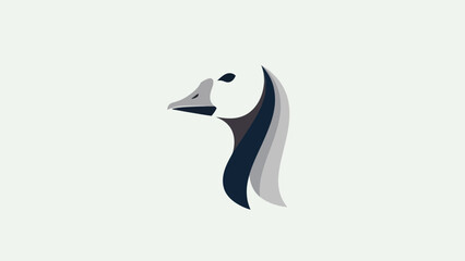 Fototapeta premium Geometric goose illustration on light background