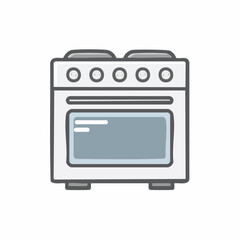 Obraz premium Firefly illustration depicts stove and oven related editable stroke outline icons