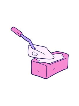 jiggle motion animation of cartoon bricklaying