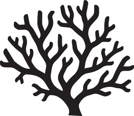 Obraz premium Black Coral Silhouette on White Background Illustration Graphic