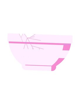 jiggle and pause animation of cracked bowl graphic vector illustration icon