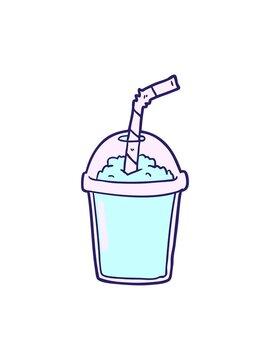 power up animation of cartoon iced smoothie