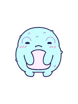 splitting effect animation of cartoon of a sad little toad