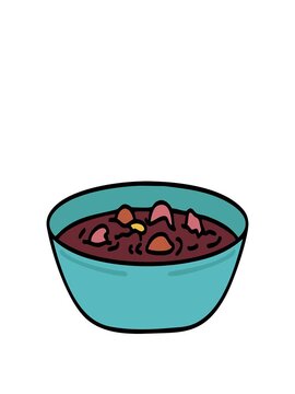 stretching up animation of traditional brazil bean feijoada stew